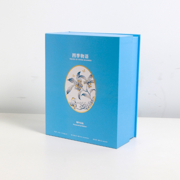 Blue Double-Opening Flip-Top Gift Box