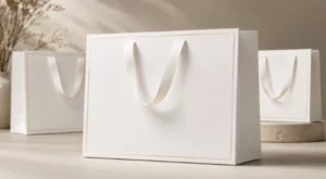 White cardboard shopping bags